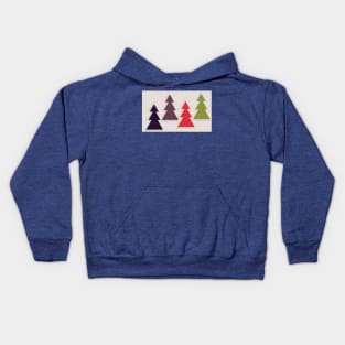 Fir trees in different colors Kids Hoodie